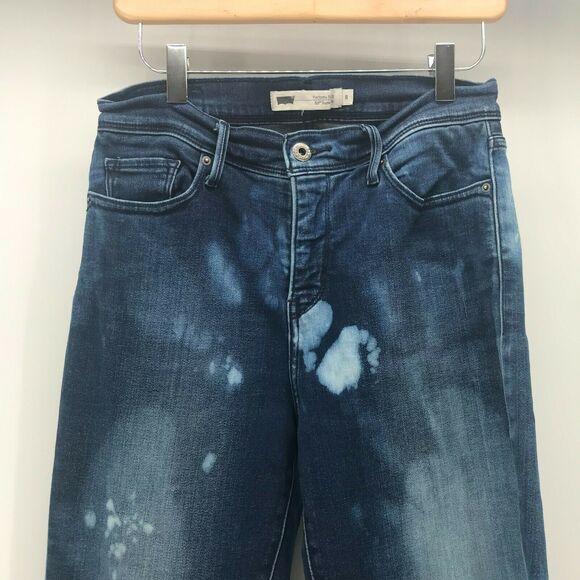 Levis Perfectly Slimming 512 Super Skinny Women 8 Blue Bleached Mid Rise Stretch - Picture 2 of 9